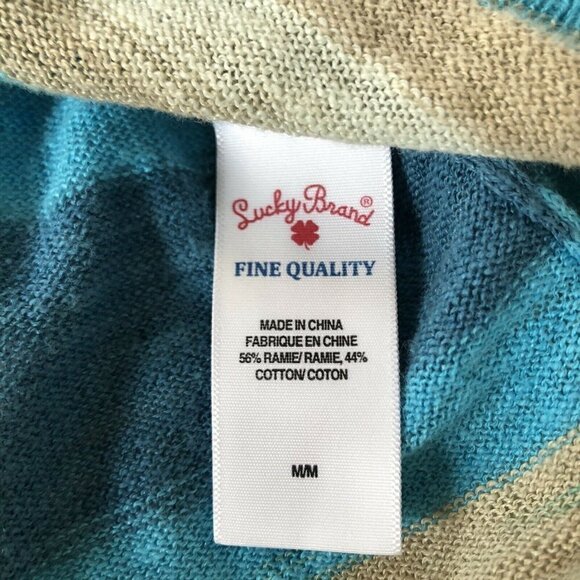 Lucky Brand Stacey Turquoise Tan Space Dye Sweater - Picture 6 of 8